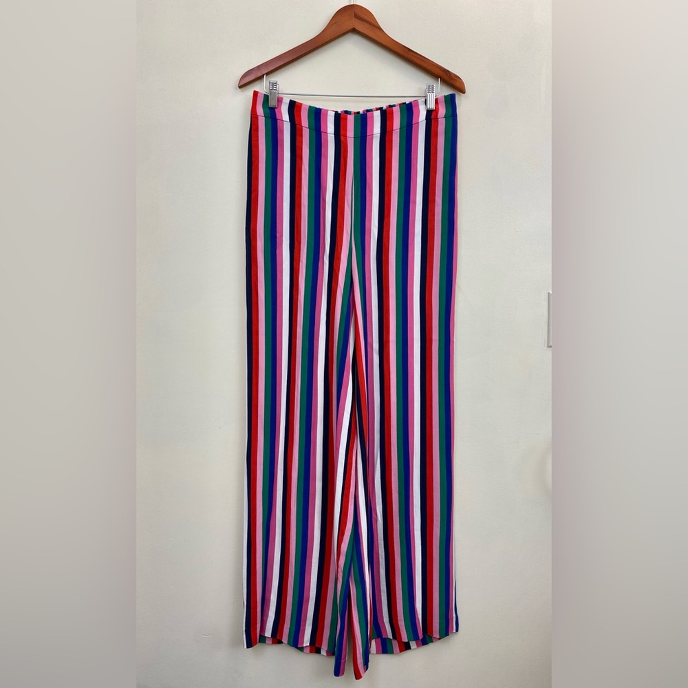 Boden Rainbow Stripe Wide Leg Pull-on Pants Size US 10R - Picture 4 of 11